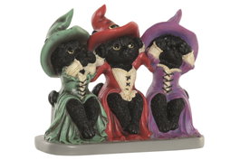 DKD Home Decor Figura de Gatos en Resina Negro y Multicolor