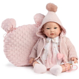 Muñecas Guca María Muñeca Reborn 42 cm Sin Pelo con Vestido Rosa