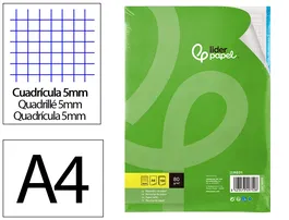 Liderpapel Recambio A4 120 Hojas 80gr Cuadro 5mm Sin Margen 4 Taladros Bandas de 5 Colores