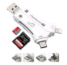 CoreParts Adaptador USB Universal Lightning/Micro USB/Type-C para Tarjetas SD hasta 128 GB