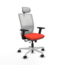 PIQUERAS Y CRESPO Silla de oficina Haches con mecanismo Sincro/Traslack Naranja oscuro y Blanco