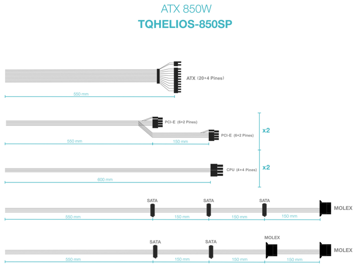 TOOQ TQHELIOS-850SP 850W 80 PLUS Bronze ATX