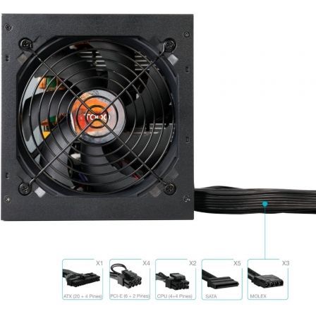 TooQ Fuente de Alimentación TQHELIOS-850SP 850W 80 Plus Bronze ATX con Ventilador de 120mm Negro