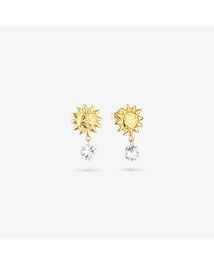 Radiant Pendientes Gold con piedra azul SOLE