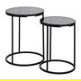 S/2 Mesitas Negro Metal-Cristal 46 X 46 X 60 cm