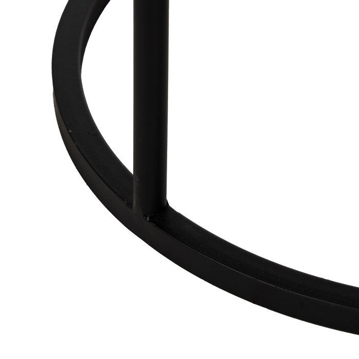 S/2 Mesitas Negro Metal-Cristal 46 X 46 X 60 cm