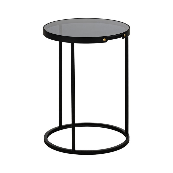 Ixia Juego de 2 Mesitas Negro Metal-Cristal Ixia Juego de 2 Mesitas Negro Metal-Cristal