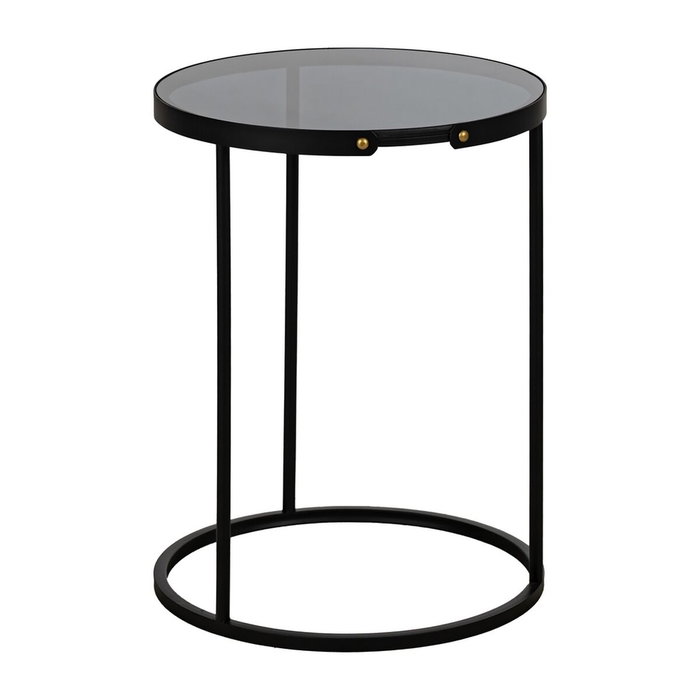 Ixia Juego de 2 Mesitas Negro Metal-Cristal Ixia Juego de 2 Mesitas Negro Metal-Cristal