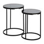 Ixia Juego de 2 Mesitas Negro Metal-Cristal