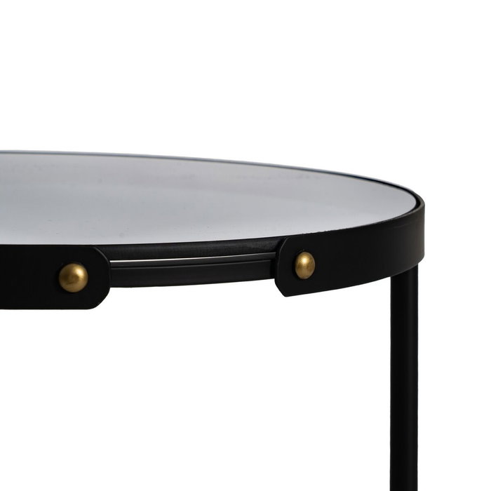 Ixia Juego de 2 Mesitas Negro Metal-Cristal Ixia Juego de 2 Mesitas Negro Metal-Cristal