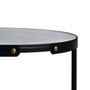 Ixia Juego de 2 Mesitas Negro Metal-Cristal