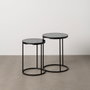 Ixia Juego de 2 Mesitas Negro Metal-Cristal