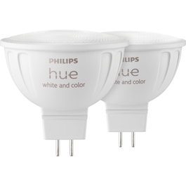 Philips Hue Bombilla conectada MR16 - Luz blanca y de colores - Pack de 2
