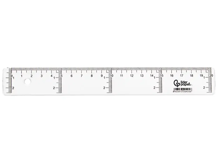 Liderpapel Regla de plástico transparente 20 cm Liderpapel Regla de plástico transparente 20 cm