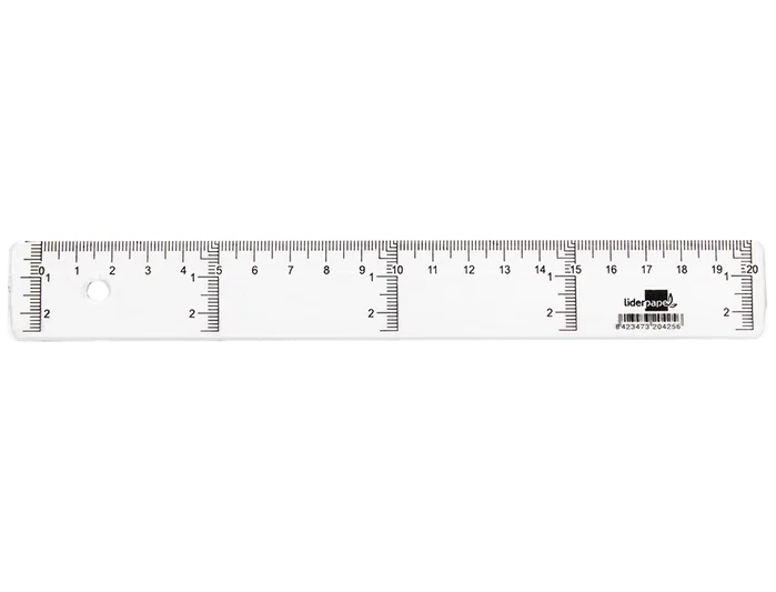 Liderpapel Regla de plástico transparente 20 cm