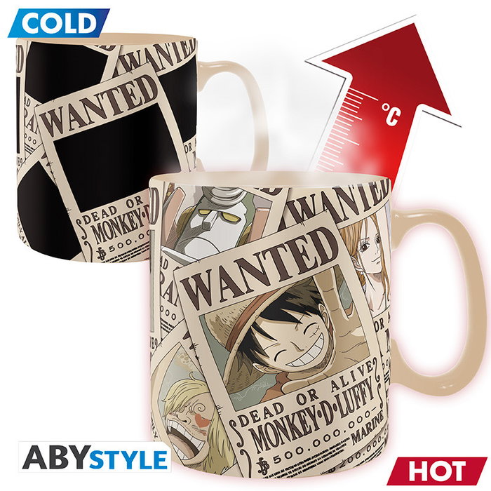 Abystyle Taza Termosensible One Piece Wanted King Size 460 ml
