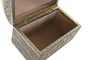 DKD Home Decor Joyero Arabe Champan Beige Madera y Aluminio 15.5 x 18 x 25 cm
