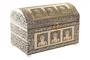 DKD Home Decor Joyero Arabe Champan Beige Madera y Aluminio 15.5 x 18 x 25 cm