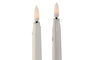DKD Home Decor Vela Led Navidad Moderna Blanca PVC Set de 2 (6 Unidades) 2 x 23.5 x 2 cm