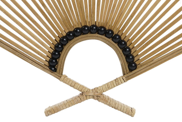 DKD Home Decor Decoración de Pared Bambú Abanico Natural