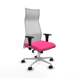 PIQUERAS Y CRESPO Sillón Albacete Rosa y Blanco con Mecanismo Sincro