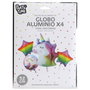 Party Time Juego De 4 Globos Tema Unicornio Licorne