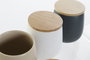 DKD Home Decor Bote de Gres y Rubberwood Lianfeng 21 Surtido de 3