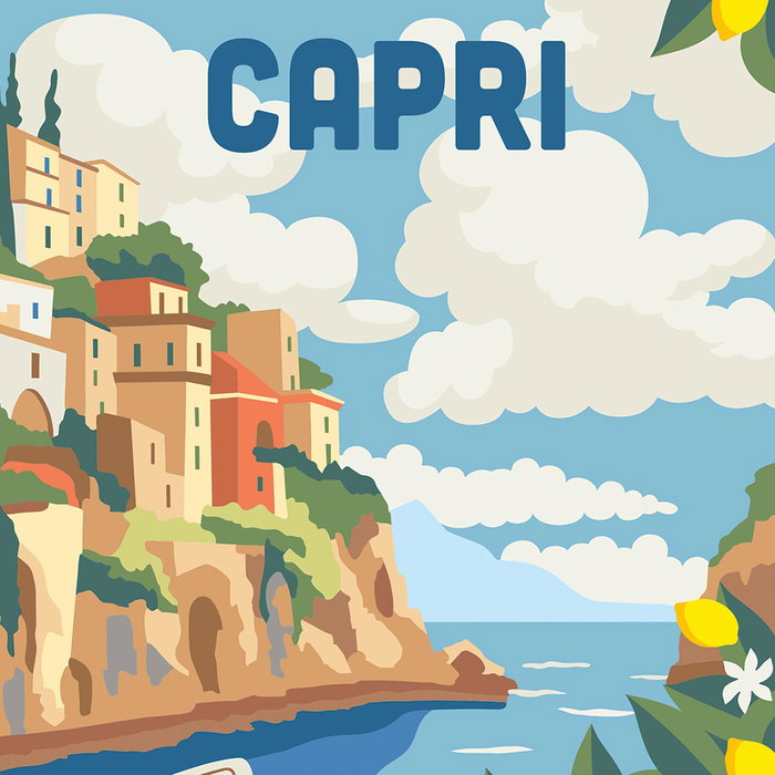 Ravensburger Lienzo para Pintar por Números - Serie Trend C 'Capri' 25893 - +12 Años, Arte Creativo