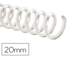 Q-connect Espiral 32 5:1 20mm 2mm Transparente para Encuadernación Caja de 100 Unidades