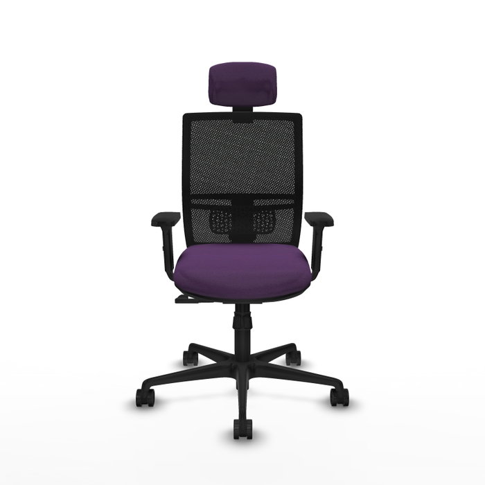 PIQUERAS Y CRESPO Silla de oficina Yunquera con mecanismo Sincro, Morado y Negro
