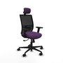 PIQUERAS Y CRESPO Silla de oficina Yunquera con mecanismo Sincro, Morado y Negro