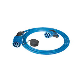 Mennekes 36213 Cable de Carga para Vehículo Eléctrico Tipo 2, Mode 3, 32A, 3 Fases, 400V, 4 Metros - Azul