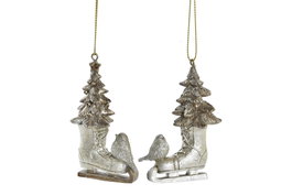 DKD Home Decor Decoración Colgante Resina Patines Dorado
