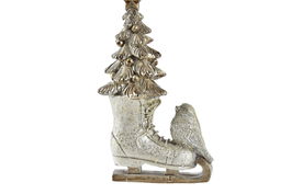 DKD Home Decor Decoración Colgante Navidad Moderna Dorado Resina 12 Unidades 3.5 x 8 x 5.5 cm