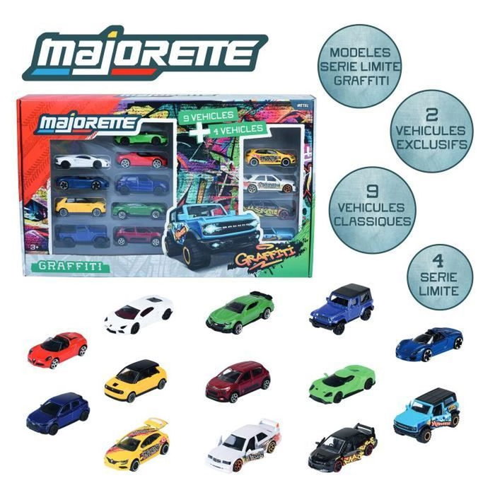 Majorette Majo SL Set13Pcs Graffiti 9+4 Exclu Majorette Majo SL Set13Pcs Graffiti 9+4 Exclu