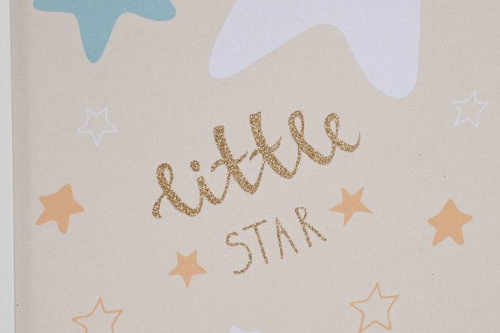 DKD Home Decor Cuadro Lienzo PS Azul Rosa Verde Beige Stars 1.8 x 40 x 30 cm (12 Unidades)