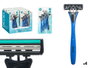 Berilo Set 4 Maquinillas de Afeitar 3 Hojas, Color Azul, Dimensiones 11x21x4 cm (Set de 24)