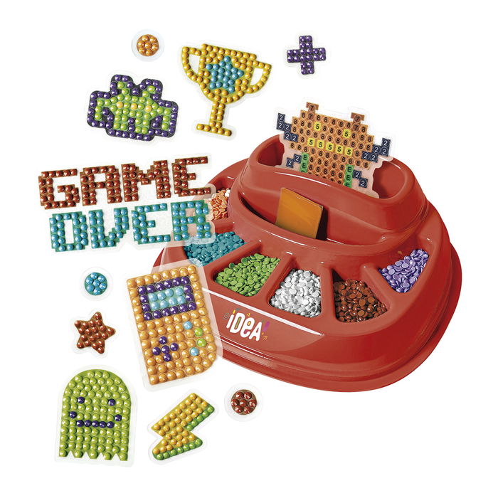 Clementoni 18774 Sparkly Creations Juego de Diamantes para Crear Iconos Gaming Manualidades +7 Años