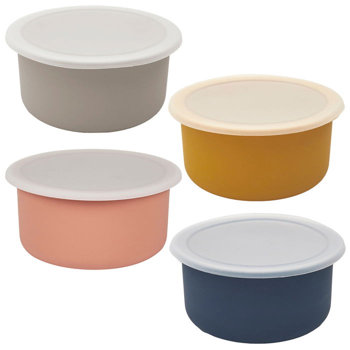 Tom et Zoe Bol de Silicona con Tapa, Diámetro 12.5 cm