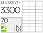 Q-connect KF10640 Etiqueta Adhesiva 70x25 mm para Láser, Ink-jet y Fotocopiadora, Caja 100 Hojas DIN A4