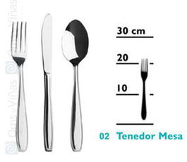 Cruz de Malta Lucia Tenedor de Mesa Acero Inoxidable Grabado, 197 mm, Colección Lucia, Cubiertos (Set de 12)