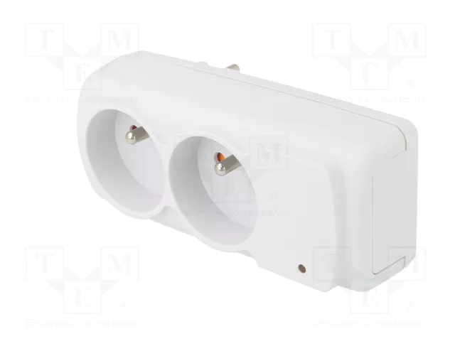 HSK DATA Regleta de alimentación ACAR MINI AGD, 2 tomas, blanco