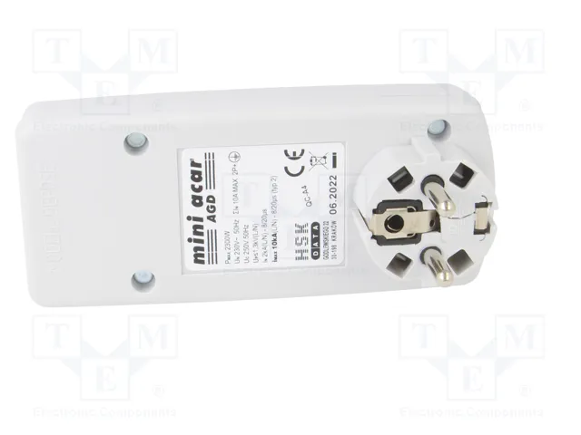 HSK DATA Regleta de alimentación ACAR MINI AGD, 2 tomas, blanco