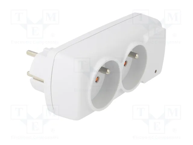 HSK DATA Regleta de alimentación ACAR MINI AGD, 2 tomas, blanco