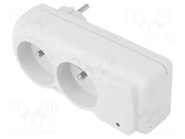 HSK DATA Regleta de alimentación ACAR MINI AGD, 2 tomas, blanco