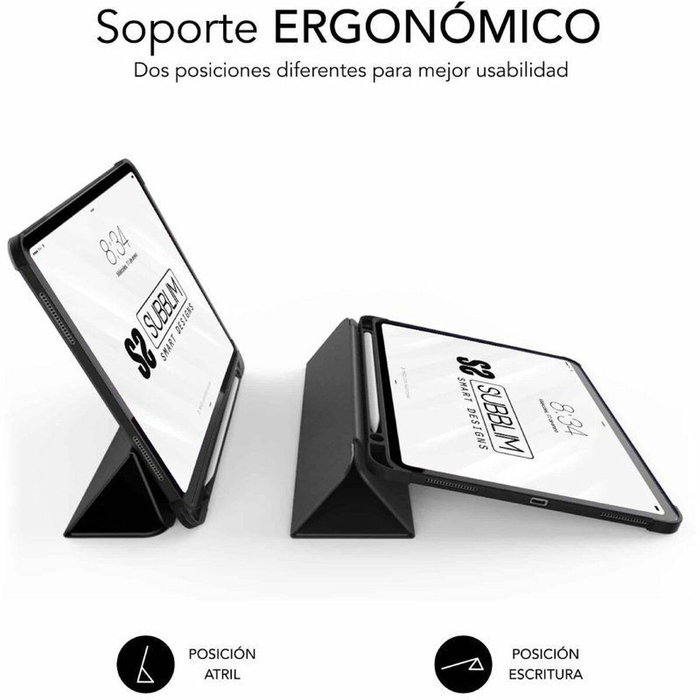Subblim Funda Clear Shock SmartCover para Samsung Galaxy Tab S9 11'' y S9 FE 10,9'', Negro