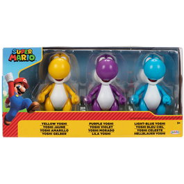 JAKKS PACIFIC Blister 3 Figuras Yoshi Super Mario Bros 10cm