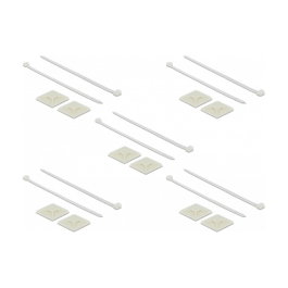DeLOCK 18679 Soporte de fijación 40 x 40 mm con bridas 250 x 7,2 mm Blanco