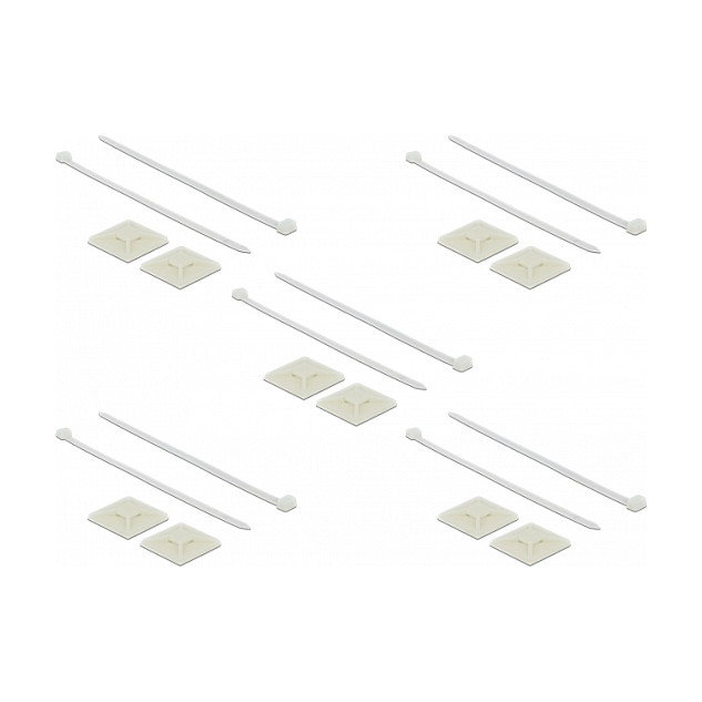 DeLOCK 18679 Soporte de fijación 40 x 40 mm con bridas 250 x 7,2 mm Blanco DeLOCK 18679 Soporte de fijación 40 x 40 mm con bridas 250 x 7,2 mm Blanco