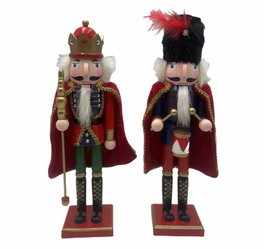 DKD Home Decor Figura de Madera Cascanueces Multicolor Pack de 2